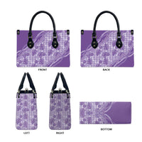 Hawaii Breadfruit Palaka Leather Bag Poni Maile Lei LT9 - Polynesian Pride