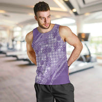 Hawaii Breadfruit Palaka Men Tank Top Poni Maile Lei LT9 Purple - Polynesian Pride