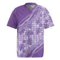 Hawaii Breadfruit Palaka Rugby Jersey Poni Maile Lei LT9 Purple - Polynesian Pride
