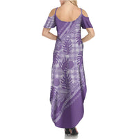 Hawaii Breadfruit Palaka Summer Maxi Dress Poni Maile Lei LT9 - Polynesian Pride