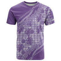 Hawaii Breadfruit Palaka T Shirt Poni Maile Lei LT9 Purple - Polynesian Pride