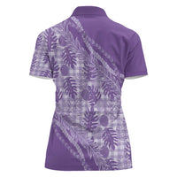 Hawaii Breadfruit Palaka Women Polo Shirt Poni Maile Lei LT9 - Polynesian Pride