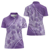 Hawaii Breadfruit Palaka Women Polo Shirt Poni Maile Lei LT9 - Polynesian Pride