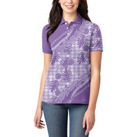 Hawaii Breadfruit Palaka Women Polo Shirt Poni Maile Lei - Polynesian Pride