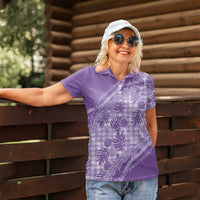 Hawaii Breadfruit Palaka Women Polo Shirt Poni Maile Lei LT9 - Polynesian Pride