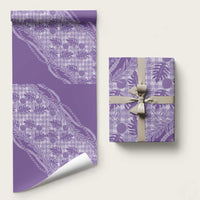 Hawaii Breadfruit Palaka Wrapping Paper Poni Maile Lei LT9 58" × 23" Purple - Polynesian Pride