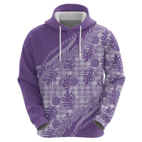 Hawaii Breadfruit Palaka Zip Hoodie Poni Maile Lei LT9 - Polynesian Pride