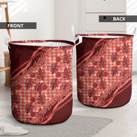 Hawaii Breadfruit Palaka Laundry Basket Ulaula Maile Lei LT9 - Polynesian Pride