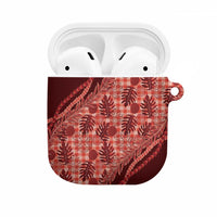 Hawaii Breadfruit Palaka AirPods Case Ulaula Maile Lei LT9 Red - Polynesian Pride