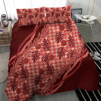 Hawaii Breadfruit Palaka Bedding Set Ulaula Maile Lei - Polynesian Pride