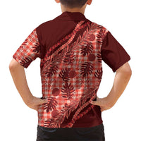 Hawaii Breadfruit Palaka Kid Hawaiian Shirt Ulaula Maile Lei LT9 - Polynesian Pride