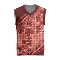 Hawaii Breadfruit Palaka Christmas Knitted V-Neck Vest Ulaula Maile Lei - Polynesian Pride