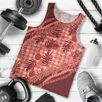 Hawaii Breadfruit Palaka Men Tank Top Ulaula Maile Lei LT9 - Polynesian Pride
