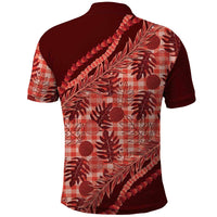 Hawaii Breadfruit Palaka Polo Shirt Ulaula Maile Lei LT9 - Polynesian Pride