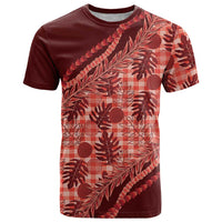Hawaii Breadfruit Palaka T Shirt Ulaula Maile Lei LT9 Red - Polynesian Pride