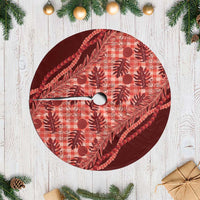 Hawaii Breadfruit Palaka Tree Skirt Ulaula Maile Lei LT9 Casual Red - Polynesian Pride