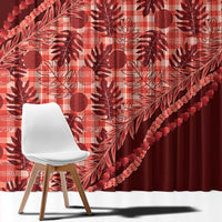 Hawaii Breadfruit Palaka Window Curtain Ulaula Maile Lei - Polynesian Pride