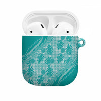 Hawaii Breadfruit Palaka AirPods Case Polu Opal Maile Lei LT9 Turquoise - Polynesian Pride