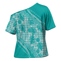 Hawaii Breadfruit Palaka Cross Shoulder Shirt Polu Opal Maile Lei LT9 - Polynesian Pride