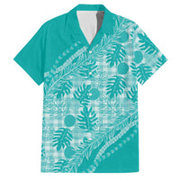 Hawaii Breadfruit Palaka Family Matching Long Sleeve Bodycon Dress and Hawaiian Shirt Polu Opal Maile Lei - Polynesian Pride