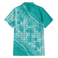 Hawaii Breadfruit Palaka Family Matching Long Sleeve Bodycon Dress and Hawaiian Shirt Polu Opal Maile Lei - Polynesian Pride