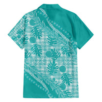 Hawaii Breadfruit Palaka Family Matching Short Sleeve Bodycon Dress and Hawaiian Shirt Polu Opal Maile Lei - Polynesian Pride