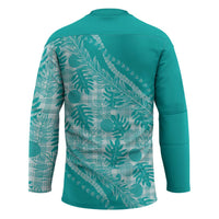 Hawaii Breadfruit Palaka Hockey Jersey Polu Opal Maile Lei - Polynesian Pride