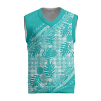 Hawaii Breadfruit Palaka Christmas Knitted V-Neck Vest Polu Opal Maile Lei - Polynesian Pride