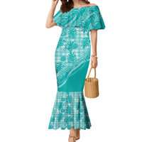 Hawaii Breadfruit Palaka Mermaid Dress Polu Opal Maile Lei - Polynesian Pride