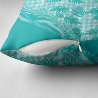 Hawaii Breadfruit Palaka Pillow Cover Polu Opal Maile Lei - Polynesian Pride