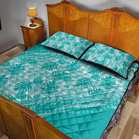 Hawaii Breadfruit Palaka Quilt Bed Set Polu Opal Maile Lei - Polynesian Pride