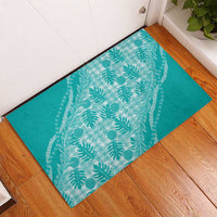 Hawaii Breadfruit Palaka Rubber Doormat Polu Opal Maile Lei LT9 - Polynesian Pride
