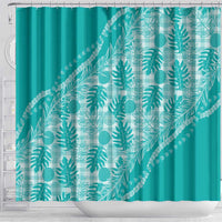 Hawaii Breadfruit Palaka Shower Curtain Polu Opal Maile Lei - Polynesian Pride