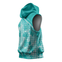 Hawaii Breadfruit Palaka Sleeveless Hoodie Polu Opal Maile Lei LT9 - Polynesian Pride