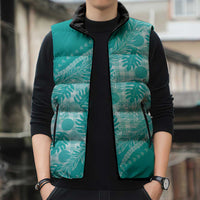 Hawaii Breadfruit Palaka Sleeveless Puffer Jacket Polu Opal Maile Lei LT9 - Polynesian Pride