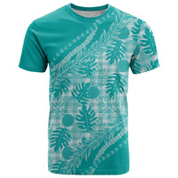 Hawaii Breadfruit Palaka T Shirt Polu Opal Maile Lei LT9 Turquoise - Polynesian Pride