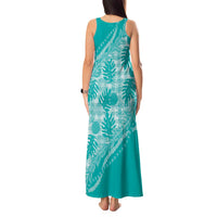 Hawaii Breadfruit Palaka Tank Maxi Dress Polu Opal Maile Lei - Polynesian Pride
