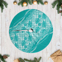 Hawaii Breadfruit Palaka Tree Skirt Polu Opal Maile Lei LT9 Casual Turquoise - Polynesian Pride