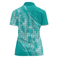 Hawaii Breadfruit Palaka Women Polo Shirt Polu Opal Maile Lei LT9 - Polynesian Pride