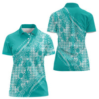 Hawaii Breadfruit Palaka Women Polo Shirt Polu Opal Maile Lei LT9 - Polynesian Pride