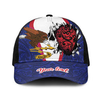American Samoa Heart Tribal Personalized Baseball Net Cap Polynesian Patterns LT9 One Size Black Blue - Polynesian Pride