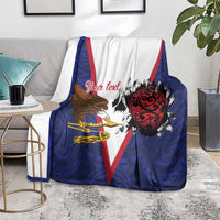 American Samoa Heart Tribal Personalized Blanket Polynesian Patterns LT9 - Polynesian Pride