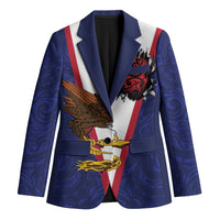 American Samoa Heart Tribal Personalized Blazer Polynesian Patterns LT9 Unisex Blue - Polynesian Pride