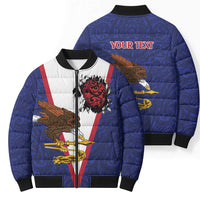 American Samoa Heart Tribal Personalized Bomber Puffer Jacket Polynesian Patterns LT9 - Polynesian Pride