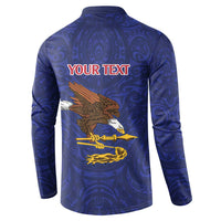 American Samoa Heart Tribal Personalized Button Sweatshirt Polynesian Patterns LT9 - Polynesian Pride