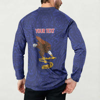 American Samoa Heart Tribal Personalized Button Sweatshirt Polynesian Patterns LT9 - Polynesian Pride