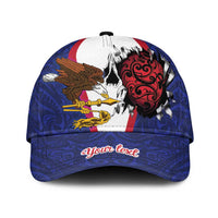 American Samoa Heart Tribal Personalized Classic Cap Polynesian Patterns LT9 Universal Fit Blue - Polynesian Pride
