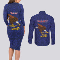 American Samoa Heart Tribal Personalized Couples Matching Long Sleeve Bodycon Dress and Long Sleeve Button Shirt Polynesian Patterns LT9 - Polynesian Pride