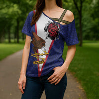 American Samoa Heart Tribal Personalized Cross Shoulder Shirt Polynesian Patterns LT9 - Polynesian Pride