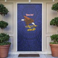 American Samoa Heart Tribal Personalized Door Cover Polynesian Patterns LT9 Blue - Polynesian Pride